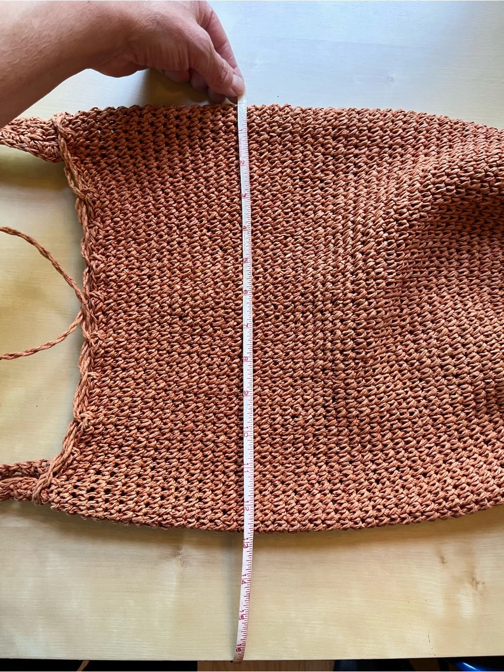 J. Crew Rust Crochet Knit Shoulder Tote